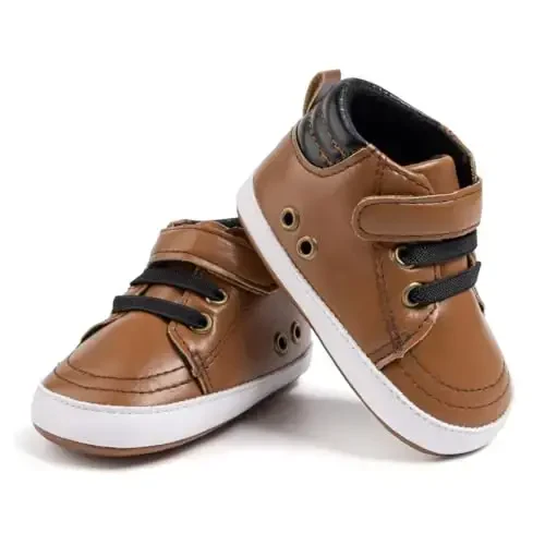 CENCIRILY Baby Boys Girls High Top Poyafzal Yumshoq Tagliklar Skidka qarshi Chaqaloq to'pig'i Poyafzallari Yuruvchi Birinchi Yurish Beshik Poyafzallari 