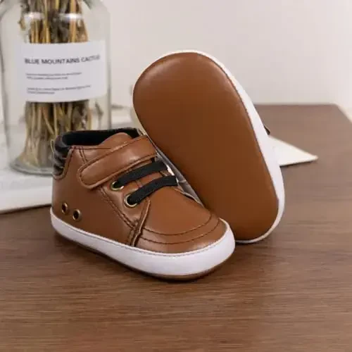 CENCIRILY Baby Boys Girls High Top Poyafzal Yumshoq Tagliklar Skidka qarshi Chaqaloq to'pig'i Poyafzallari Yuruvchi Birinchi Yurish Beshik Poyafzallari - 4