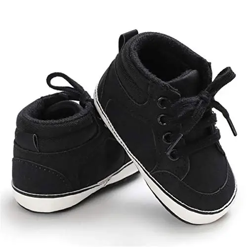 CENCIRILY Baby Boys Girls High Top Sneakers Soft Soles Anti Skid Infant Ankle Shoes Toddler Prewalker First Walking Crib Shoes - 1