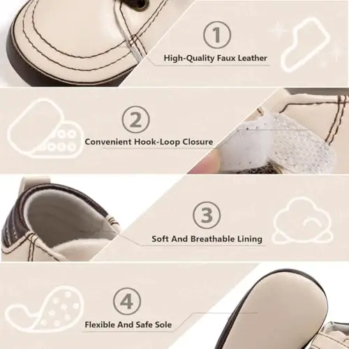 CENCIRILY Baby Boys Girls High Top Sneakers Soft Soles Anti Skid Infant Ankle Shoes Toddler Prewalker First Walking Crib Shoes - 5