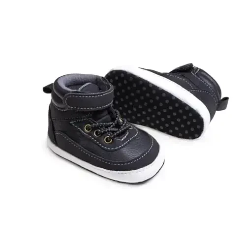 CENCIRILY Baby Boys Girls High Top Sneakers Soft Soles Anti Skid Infant Ankle Shoes Toddler Prewalker First Walking Crib Shoes - CENCIRILY