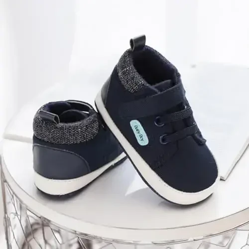 CENCIRILY Baby Boys Girls High Top Sneakers Soft Soles Anti Skid Infant Ankle Shoes Toddler Prewalker First Walking Crib Shoes - CENCIRILY (1)