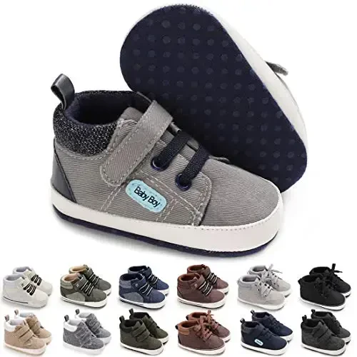 CENCIRILY Baby Boys Girls High Top Sneakers Soft Soles Anti Skid Infant Ankle Shoes Toddler Prewalker First Walking Crib Shoes 
