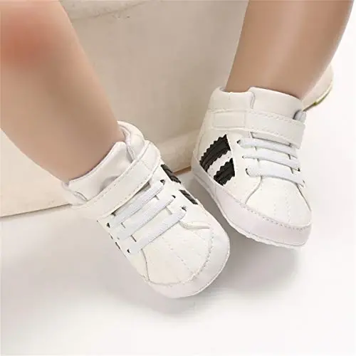 CENCIRILY Baby Boys Girls High Top Sneakers Soft Soles Anti Skid Infant Ankle Shoes Toddler Prewalker First Walking Crib Shoes - 4