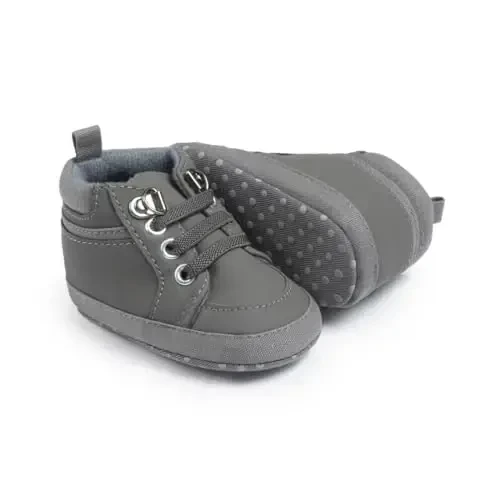 CENCIRILY Baby Boys Girls High Top Sneakers Soft Soles Anti Skid Infant Ankle Shoes Toddler Prewalker First Walking Crib Shoes - CENCIRILY