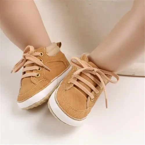 CENCIRILY Baby Boys Girls High Top Sneakers Soft Soles Anti Skid Infant Ankle Shoes Toddler Prewalker First Walking Crib Shoes - 4