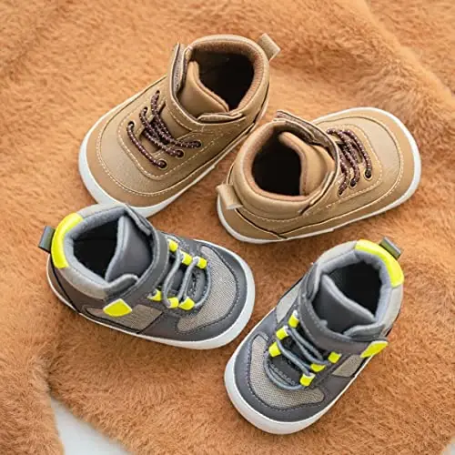 CENCIRILY Baby Boys Girls High Top Sneakers Yumshoq Tagliklar Skidga Qarshi Chaqaloq Oyoq Kiyimlari Yuruvchi Birinchi Yurish Beshik Oyoq Kiyimlari - 2