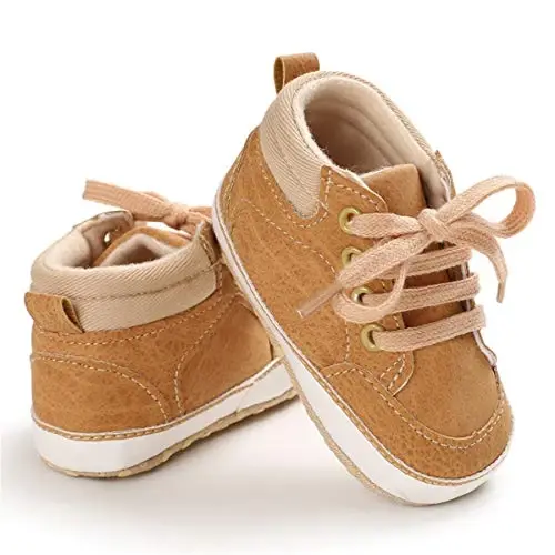 CENCIRILY Baby Boys Girls High Top Sneakers Soft Soles Anti Skid Infant Ankle Shoes Toddler Prewalker First Walking Crib Shoes - CENCIRILY