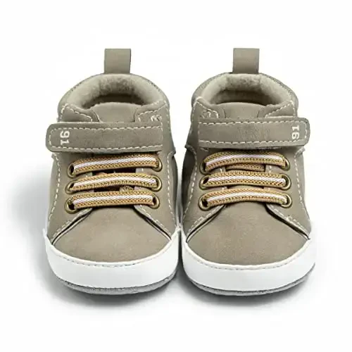 CENCIRILY Baby Boys Girls High Top Sneakers Soft Soles Anti Skid Infant Ankle Shoes Toddler Prewalker First Walking Crib Shoes - CENCIRILY (1)