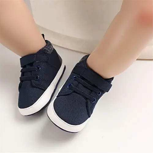CENCIRILY Baby Boys Girls High Top Sneakers Soft Soles Anti Skid Infant Ankle Shoes Toddler Prewalker First Walking Crib Shoes - 4