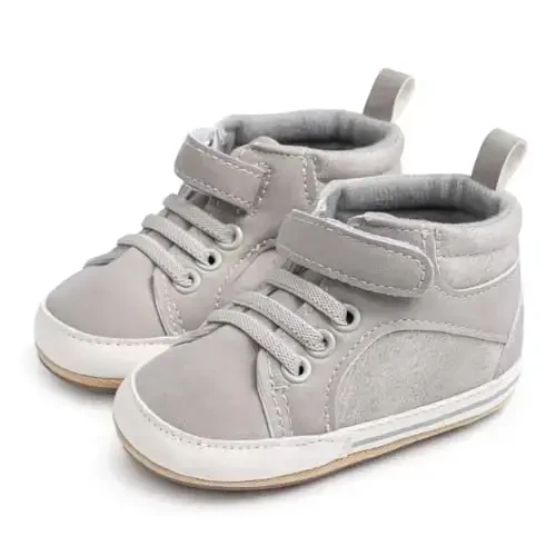 CENCIRILY Baby Boys Girls High Top Sneakers Soft Soles Anti Skid Infant Ankle Shoes Toddler Prewalker First Walking Crib Shoes 