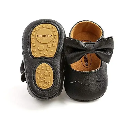 CENCIRILY Infant Baby Girls Mary Jane Flats Non Slip Soft Sole Prewalker Princess Wedding Dress Shoes - 1