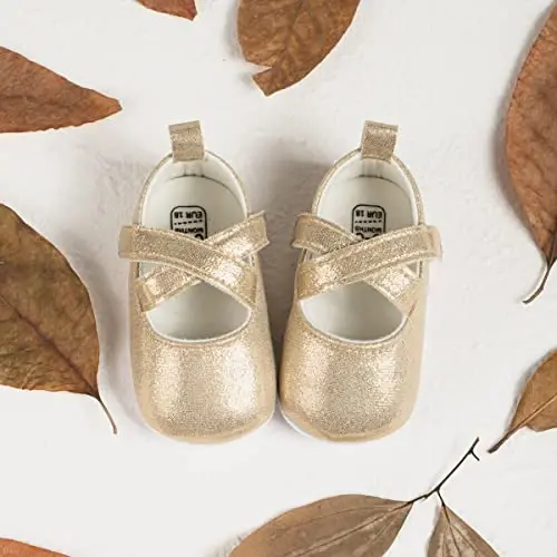 CENCIRILY Infant Baby Girls Mary Jane Flats Non Slip Soft Sole Prewalker Princess Wedding Dress Shoes - CENCIRILY (1)