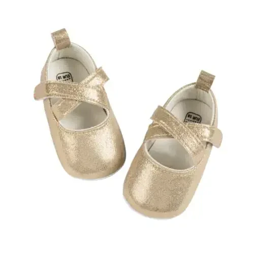 CENCIRILY Infant Baby Girls Mary Jane Flats Non Slip Soft Sole Prewalker Princess Wedding Dress Shoes 
