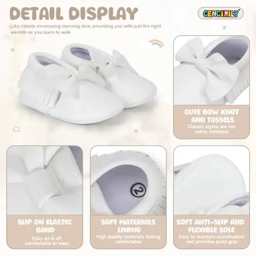 CENCIRILY Infant Baby Fringe Moccasin Slipper Boys Girls Tassel Suede Leather Toddler Sneakers Soft Sole First Walking Loafers Crib Shoes - 5