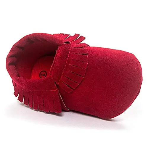CENCIRILY Infant Baby Fringe Moccasin Slipper Boys Girls Tassel Suede Leather Toddler Sneakers Soft Sole First Walking Loafers Crib Shoes - 1
