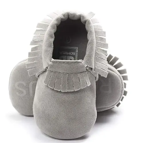 CENCIRILY Infant Baby Fringe Moccasin Slipper Boys Girls Tassel Suede Leather Toddler Sneakers Soft Sole First Walking Loafers Crib Shoes - 1