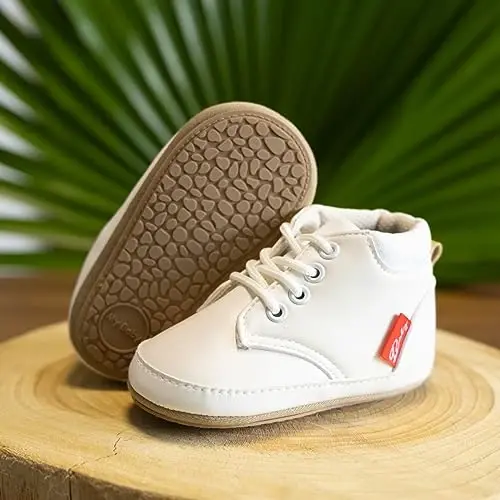 CENCIRILY Baby Boys Girls High Top Sneakers Soft Soles Anti Skid Infant Ankle Shoes Toddler Prewalker First Walking Crib Shoes - 4