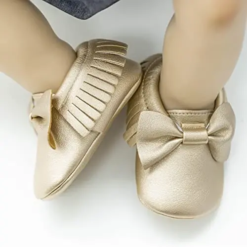CENCIRILY Infant Baby Fringe Moccasin Slipper Boys Girls Tassel Suede Leather Toddler Sneakers Soft Sole First Walking Loafers Crib Shoes - 3