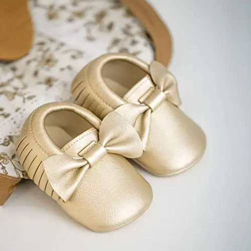 CENCIRILY Infant Baby Fringe Moccasin Slipper Boys Girls Tassel Suede Leather Toddler Sneakers Soft Sole First Walking Loafers Crib Shoes - 4