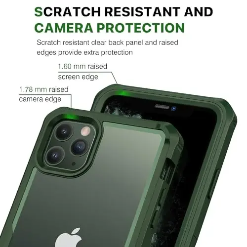 CENHUFO Privacy for iPhone 11 Pro Case, Full Body Phone Case with Built-in 9H Tempered Glass Privacy Screen Protector and Camera Lens Protector, Anti Peep Spy Shockproof Bumper Clear Cover - Green - 5