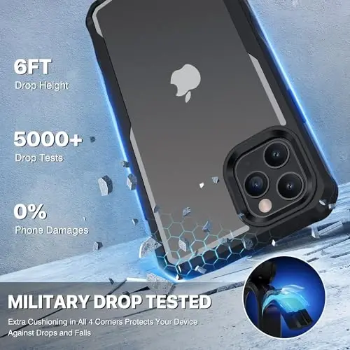 CENHUFO Privacy for iPhone 11 Pro Case, Full Body Phone Case with Built-in 9H Tempered Glass Privacy Screen Protector and Camera Lens Protector, Anti Peep Spy Shockproof Bumper Clear Cover - Black - 5