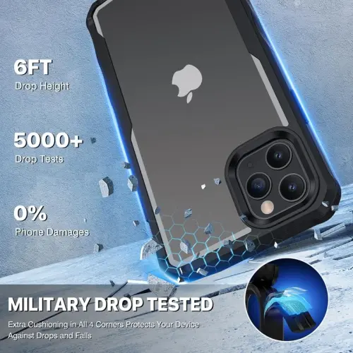 CENHUFO iPhone 11 Pro Max uchun maxfiylik qopqog'i, o'rnatilgan 9H temperli shisha maxfiylik ekran himoyachisi va kamera linzalari himoyachisi bilan to'liq korpusli telefon qopqog'i, o'g'irlikdan himoya zarbaga chidamli bamper shaffof qopqoq - qora - 5