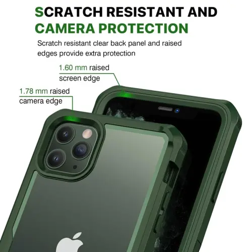 CENHUFO iPhone 11 Pro Max uchun maxfiylik qopqog'i, o'rnatilgan 9H temperli shisha maxfiylik ekran himoyachisi va kamera linzalari himoyachisi, zarbaga chidamli tamponli shaffof qopqoqli to'liq korpusli telefon qutisi - Yashil - 5