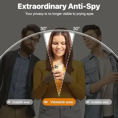 CENHUFO iPhone 11 Pro uchun shaxsiy qopqoq, o'rnatilgan 9H temperli shisha shaxsiy ekran himoyachisi va kamera linzalari himoyachisi, anti-peep josus zarbaga chidamli bamper shaffof qopqoqli to'liq tanali telefon qopqog'i - Bej - CENHUFO