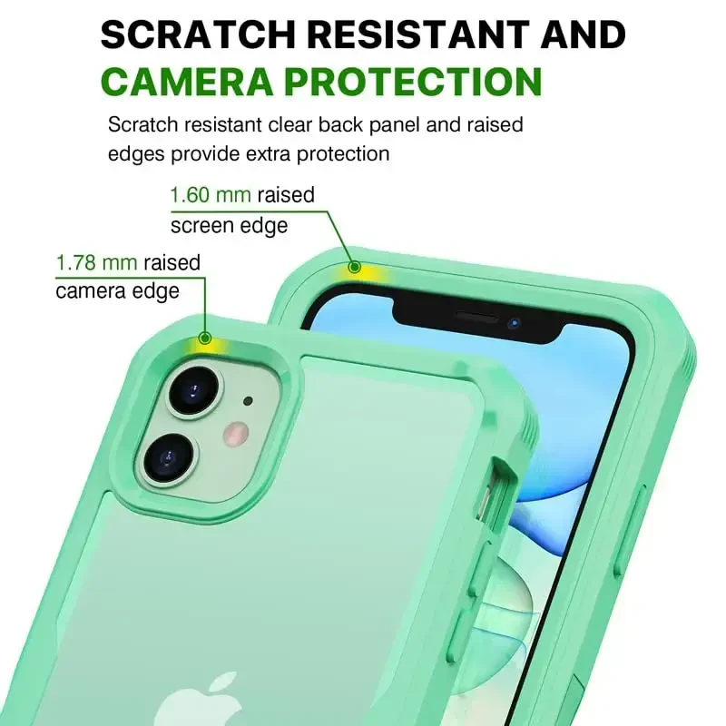 CENHUFO iPhone 11 uchun shaxsiy qulf, o'rnatilgan 9H temperli shisha shaxsiy ekran himoyachisi va kamera linzalari himoyachisi, anti-peep josus zarbaga chidamli tamponli shaffof qopqoqli to'liq tanali telefon qutisi - Yashil - 6