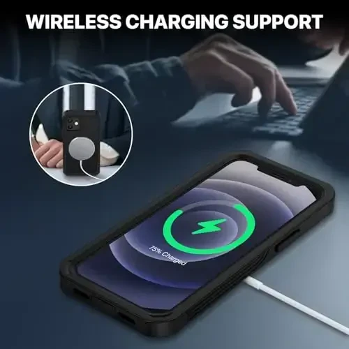 CENHUFO iPhone 12 Mini uchun shaxsiy qopqoq, oʻrnatilgan 9H temperli shisha maxfiylik ekran himoyachisi, oʻgʻirlikga qarshi zarbaga chidamli himoya bamperi shaffof qopqoqli toʻliq korpusli telefon qopqoʻi - qora - 7