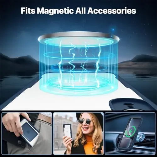 CENHUFO iPhone XR uchun magnitli g'ilof, to'liq tanali telefon g'ilofi 9H temperli shisha maxfiylik ekran himoyachisi bilan o'rnatilgan [Magsafe bilan mos keladi] Zarbadan himoya qiluvchi shaffof qopqoq - ko'k - 5