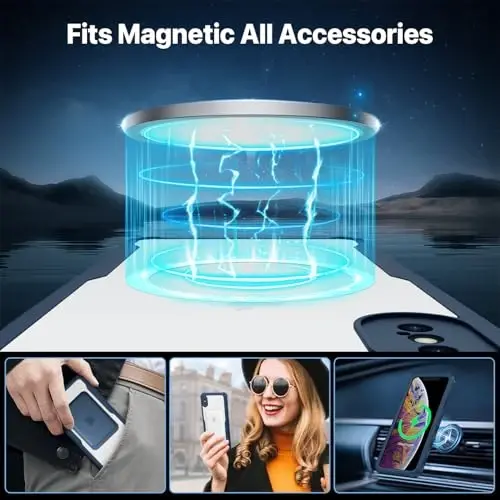 CENHUFO iPhone Xs Max Kılıf için Gizlilik Mıknatıslı, Tam Vücut Telefon Kılıfı Dahili 9H Temperli Cam Gizlilik Ekran Koruyucu [Magsafe ile Uyumlu] Darbeye Dayanıklı Koruyucu Tampon Şeffaf Kapak - Mavi - 4