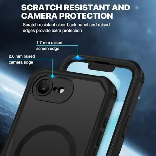 CENHUFO Magnetic Privacy for iPhone 16E Case [Compatible with Magsafe] Full Body Phone Case Built-in 9H Tempered Glass Privacy Screen Protector and Camera Protector, Shockproof Bumper Cover -Black - 7