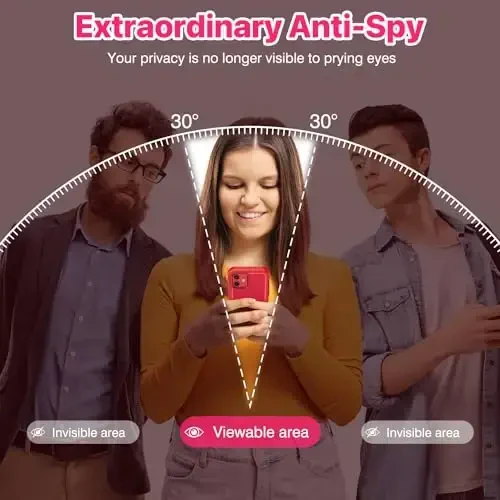 CENHUFO Privacy for iPhone 11 Case, Full Body Phone Case with Built-in 9H Tempered Glass Privacy Screen Protector and Camera Lens Protector, Anti Peep Spy Shockproof Bumper Clear Cover - Red - CENHUFO