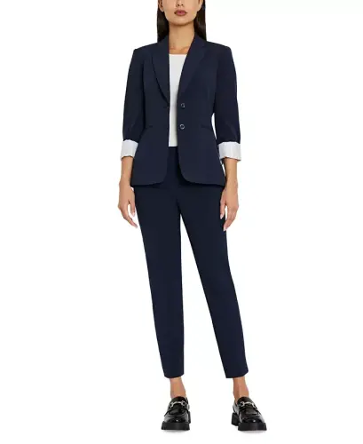 Notched Two-Button Blazer - New Navy - TAHARI ASL (1)