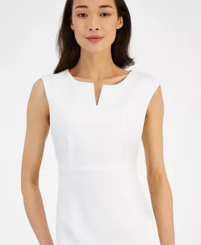 Women's Sleeveless Sheath Dress - Vanilla Ice - 4