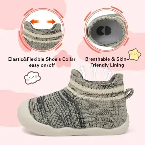 Centipede Demon Baby Shoes Baby Boys Girls Sock Shoes Breathable Infants Toddlers Slippers Indoor Outdoor Boots First Walking Shoe Slip On Sneakers Non Slip with Soft Rubber Soles - 5