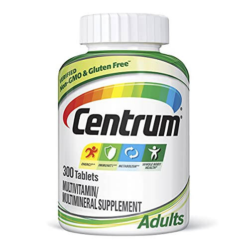 Centrum Yetişkinler İçin Antioksidanlar, Çinko, D3 Vitamini ve B Vitaminleri İçeren Çoklu Vitamin/Mineral Takviyesi, Glutensiz, GDO'suz İçerikler - 300 Adet - 1