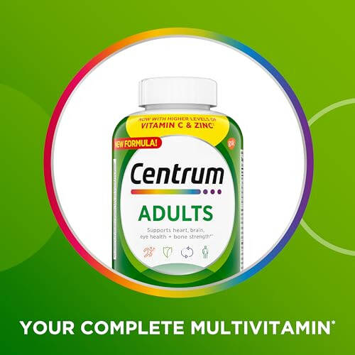 Centrum Yetişkinler İçin Antioksidanlar, Çinko, D3 Vitamini ve B Vitaminleri İçeren Çoklu Vitamin/Mineral Takviyesi, Glutensiz, GDO'suz Malzemeler - 200 Adet - 2