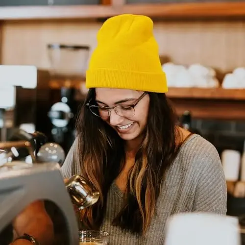 Century Star erkaklar uchun yoqimli Beanie shlyapalari ayollar uchun Beanie Trikotaj Qishki shlyapalar Mansetli bosh suyagi qopqog'i Yumshoq issiq Qora chang'i Beanie Sariq Bir o'lcham - 2