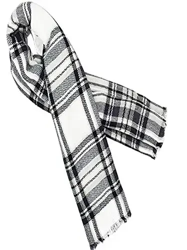 Century Star Womens Winter Oversized Large Triangle Shawl Wrap - Warm Fall Plaid Knit Scarf - CENTURY STAR (1)
