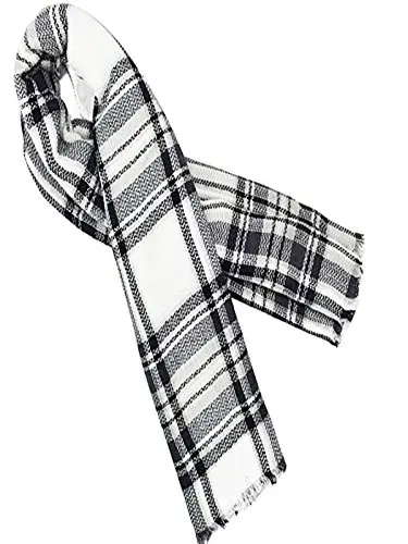 Century Star Womens Winter Oversized Large Triangle Shawl Wrap - Warm Fall Plaid Knit Scarf - 2