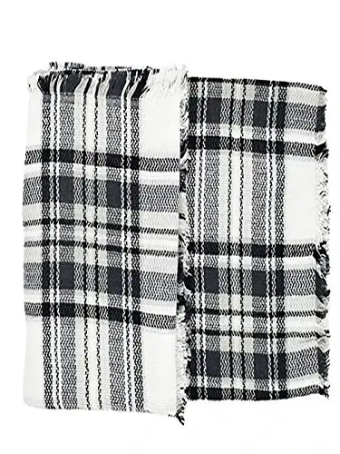 Century Star Womens Winter Oversized Large Triangle Shawl Wrap - Warm Fall Plaid Knit Scarf - 3