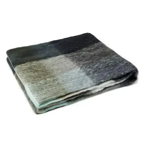 Century Star Womens Winter Oversized Large Triangle Shawl Wrap - Warm Fall Plaid Knit Scarf - 4