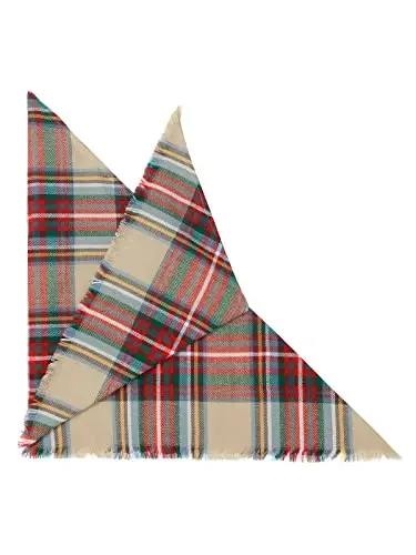 Century Star Womens Winter Oversized Large Triangle Shawl Wrap - Warm Fall Plaid Knit Scarf - 3