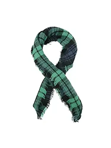 Century Star Womens Winter Oversized Large Triangle Shawl Wrap - Warm Fall Plaid Knit Scarf - 5