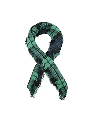 Century Star Womens Winter Oversized Large Triangle Shawl Wrap - Warm Fall Plaid Knit Scarf - 5