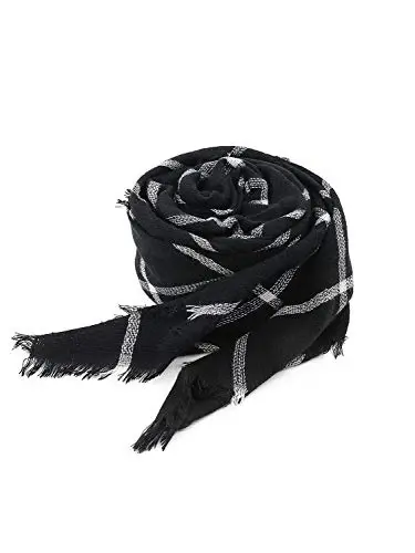 Century Star Womens Qishki Katta Hajmli Uchburchak Ro'mol - Iliq Kuzgi Plaid Trikotaj Sharf - CENTURY (1)