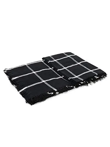 Century Star Womens Qishki Katta Hajmli Uchburchak Ro'mol - Iliq Kuzgi Plaid Trikotaj Sharf - 3